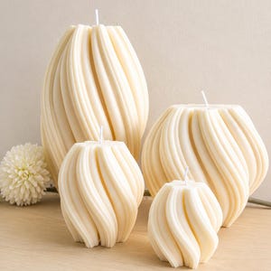 Conjunto de Velas Espirais XXL, Onda, Torção, Vela Espiral Grande, Vela Espiral Gigante, Feita à Mão, Presente
