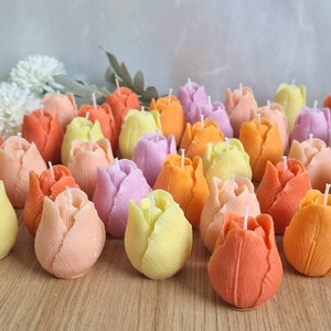 Tulip candle flower, guest gift party bag, motif candle handmade,