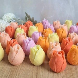 Tulip candle flower, party gift, motif candle handmade,