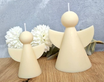 Vela de ángel hecha a mano, figura de ángel, ángel de Navidad, regalo de bautizo, regalo