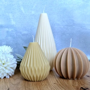 Cone and ball candle, motif candle pear, handmade, gift