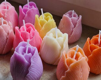 Tulp kaars bloem, gastgeschenk, motief kaars handgemaakt,