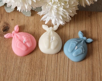 Mini baby candle, baby shower favor, stork feet, party bag gift