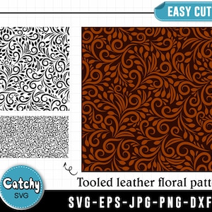 Tooled leather svg,Floral seamless tumbler png, seamless pattern svg, floral svg laser, pattern SVG PNG JPEG Cricut or Silhouette Cut File