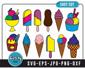 Eiscreme Svg Bündel, Eistüten Svg, Eiscreme Png, Eiscreme Clipart, Popsicle Svg, Popsicle Png, Popsicle Clipart, Sommer Tshirt Svg