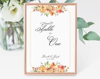 MARGO Tischnummern, bearbeitbare Hängetischnummern zum Abendessen, herunterladbare und personalisierbare Hochzeitsvorlage