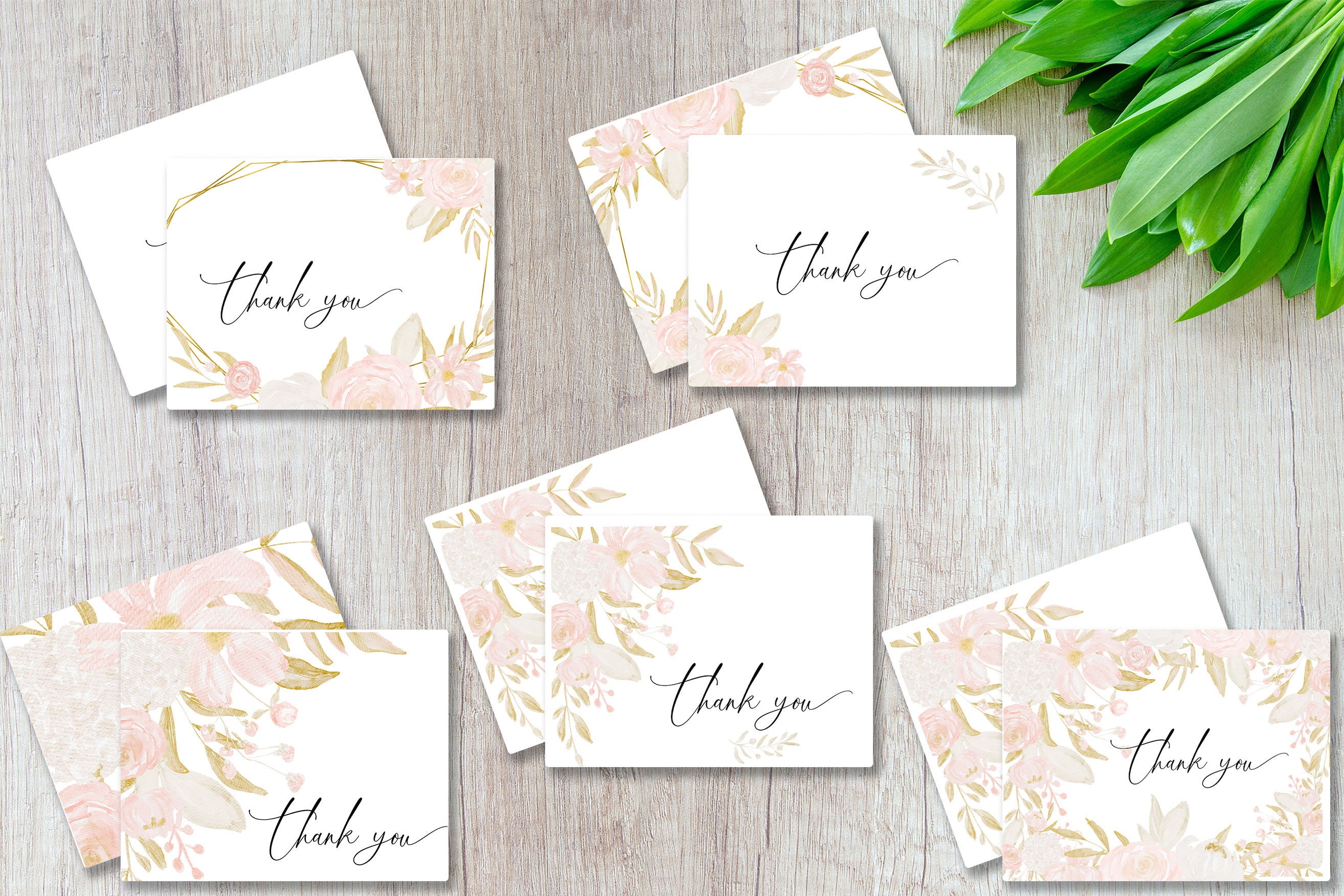 AVA Thank You Card Pack (10 Designs), A2 Printable Romantic Thank You ...