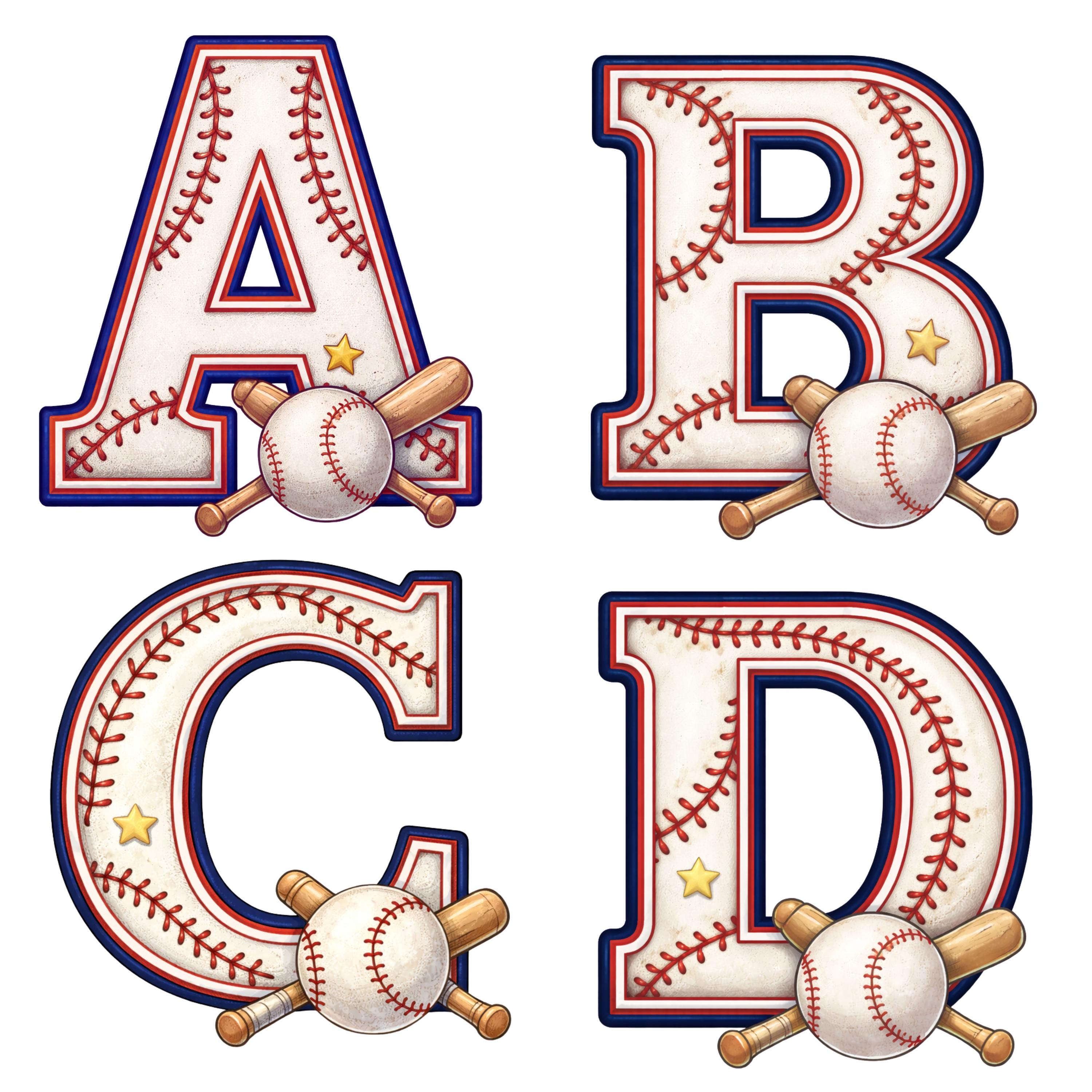 Varsity Baseball Alphabet PNG Bundle – A-Z Letters - Etsy