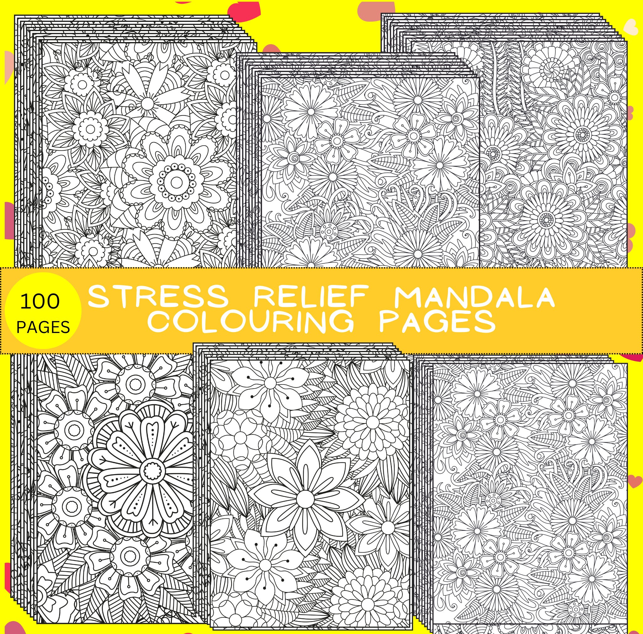 100 Mandala Colouring Pages: for Adults, Colouring for Fun and Mental ...