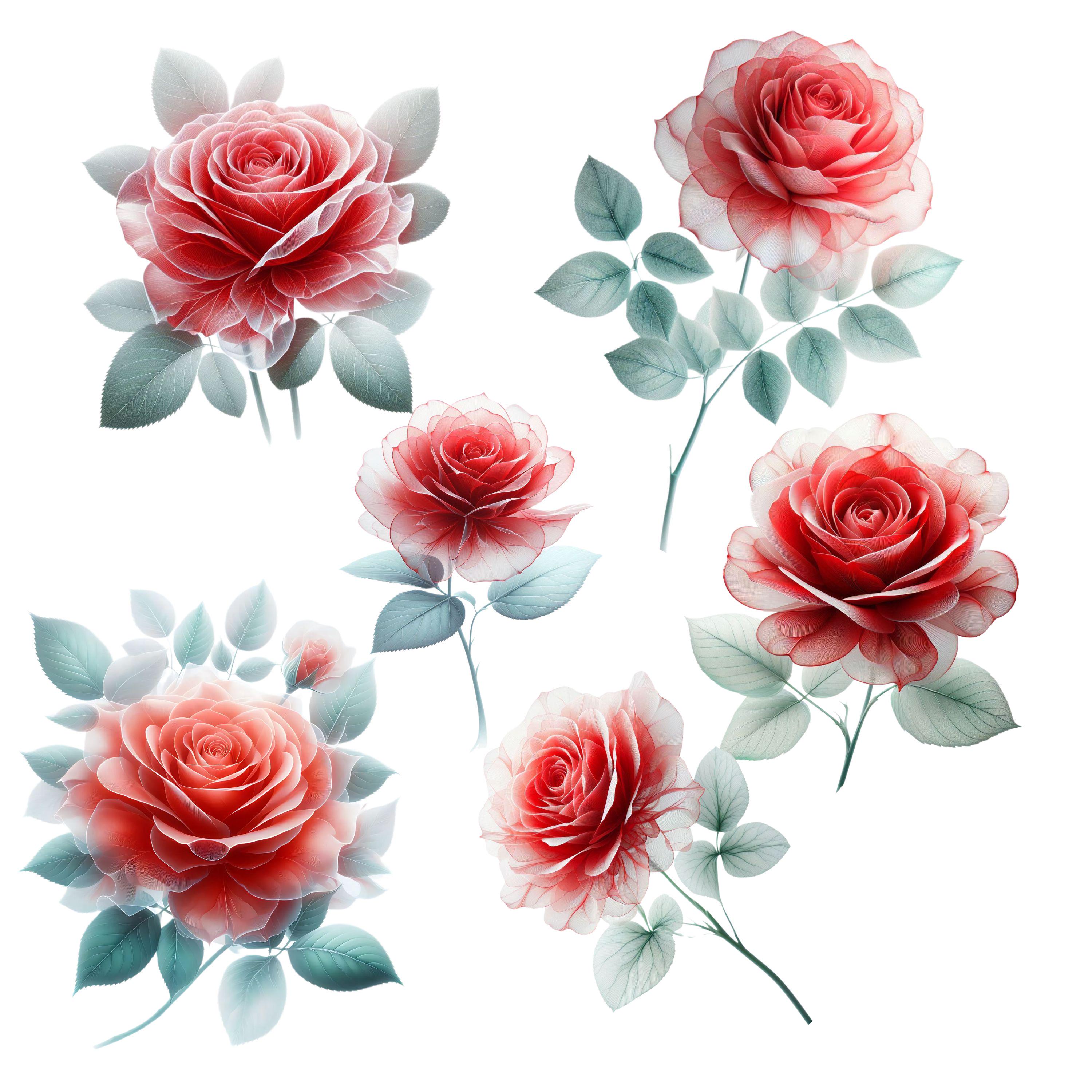 16 Red Rose Abstracts, Rose Flower Clipart, Florals, Wedding Prints ...