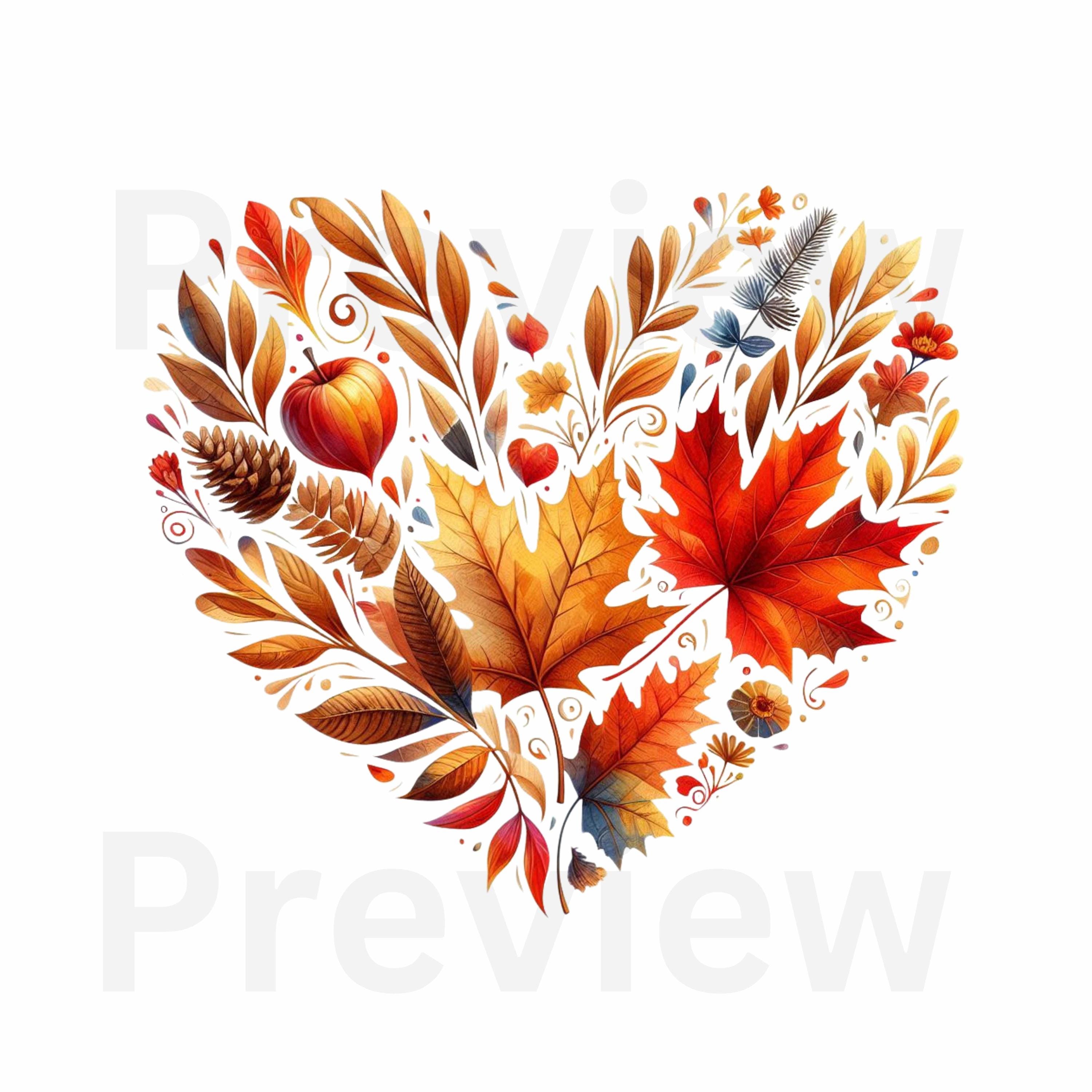 Fall Color Heart Images 15 Autumn Leaves Hearts, Fall Hearts, Hearts Clipart, Thanksgiving ...