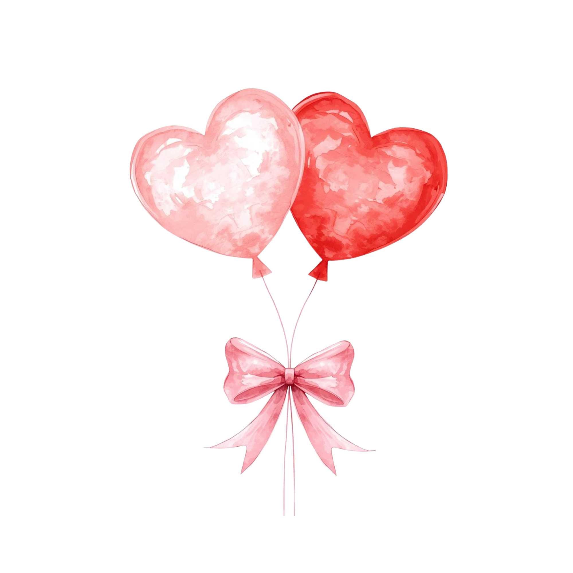 Watercolor Heart Balloon Clipart Bundle, Valentines Day, Wedding, Love ...
