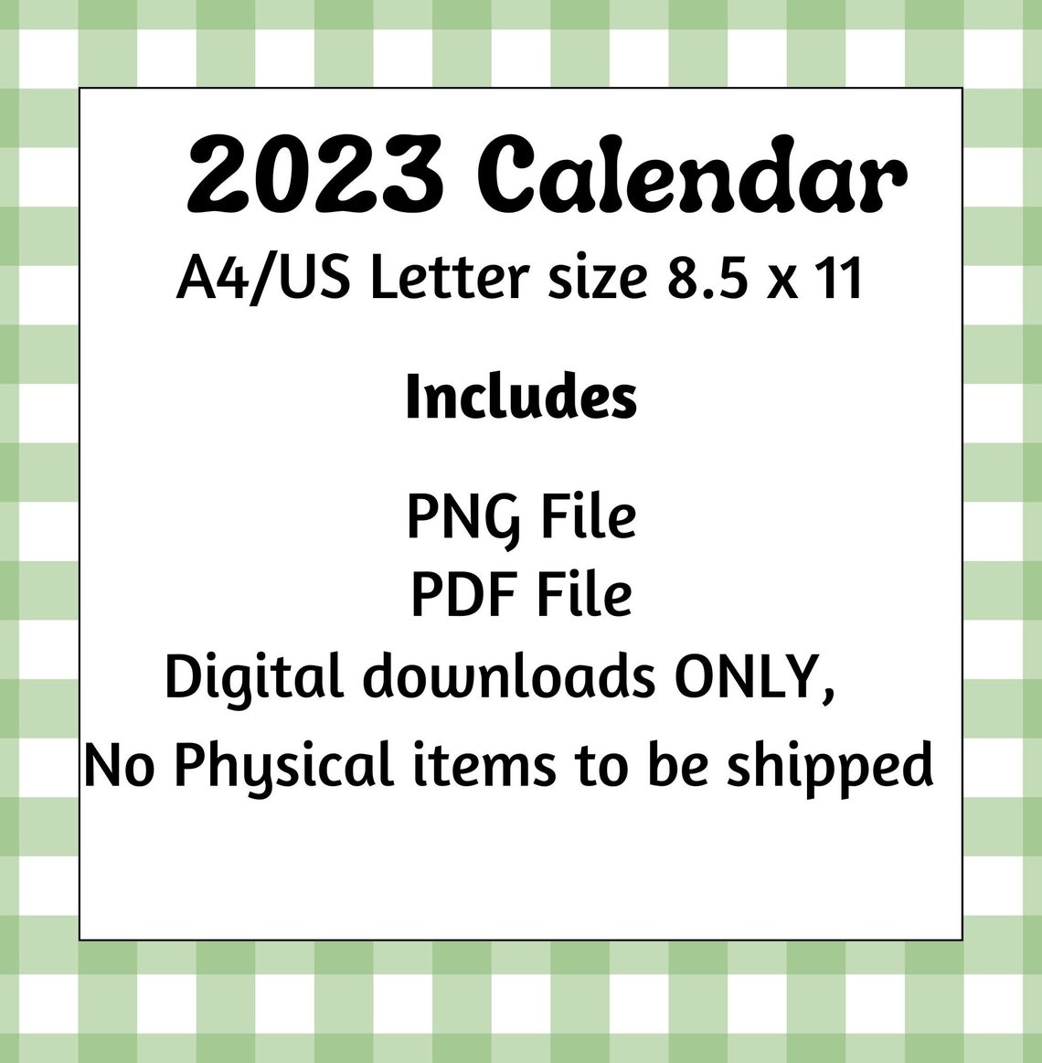 2023 Printable Calendar Vintage Design 2023 Simple Planner - Etsy UK