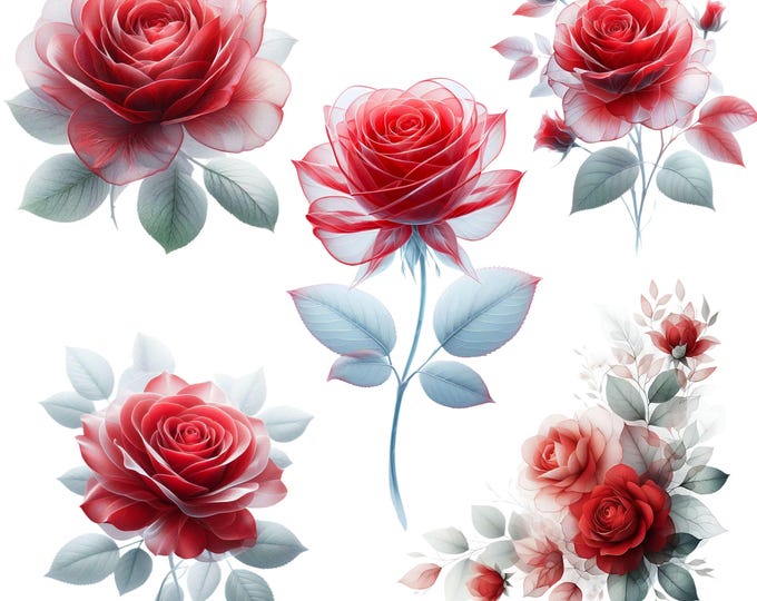 Red Roses Header Printable 7 Black Red Roses Flowers Png, Printable Flowers Clipart, Printable ...