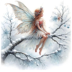 20 aquarel Christmas Fairy clipart, feeën, Fairy Garden, Fantasy Magical Fairy kwekerij clipart, digitale download, png, commercieel gebruik