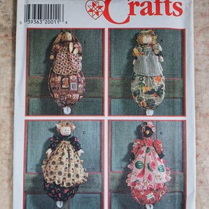 Vintage 1997 Simplicity 7548 Sewing Pattern Plastic Bag Holder 4 Styles