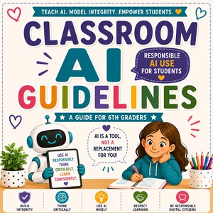 AI Classroom Contract for Students | Artificial Intelligence Guidelines | Editable Teacher Resource