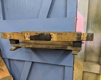 Reclaimed barrel stave shelf