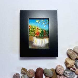Tahquamenon Falls Miniature in Autumn, Gifts for Waterfall Hikers, Michigan Lovers, Upper Peninsula Souviners, Tiny Frame of Scenic Art