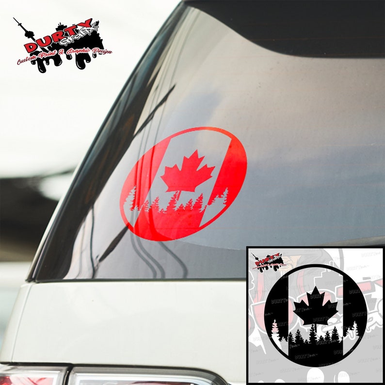 Canada Decal Canadian Flag Decal Canada Sticker Vinyl Dye Cut Sticker