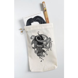 Borsa regalo in cotone con simbolo dell'Acquario, custodia portaoggetti o libreria ispirata allo Zodiaco.