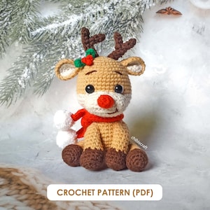 Crochet Reindeer Amigurumi Pattern – Christmas stuffed animal pattern (PDF)