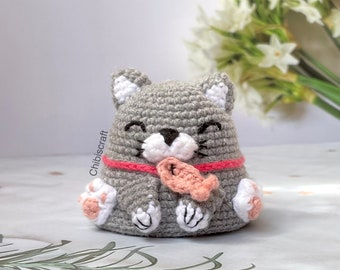 Grey Cat Crochet Pattern – Reversible Amigurumi pattern - ENG (PDF)