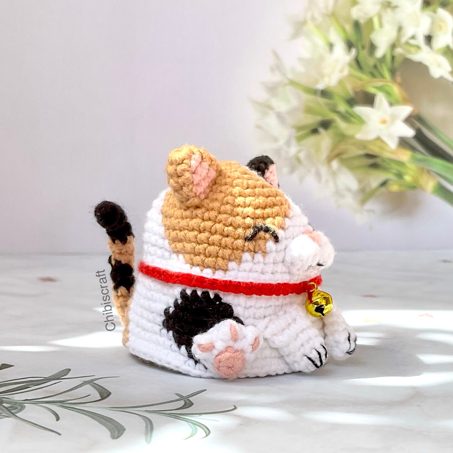 三毛猫のかぎ針編みパターン - リバーシブルあみぐるみパターン - ENG