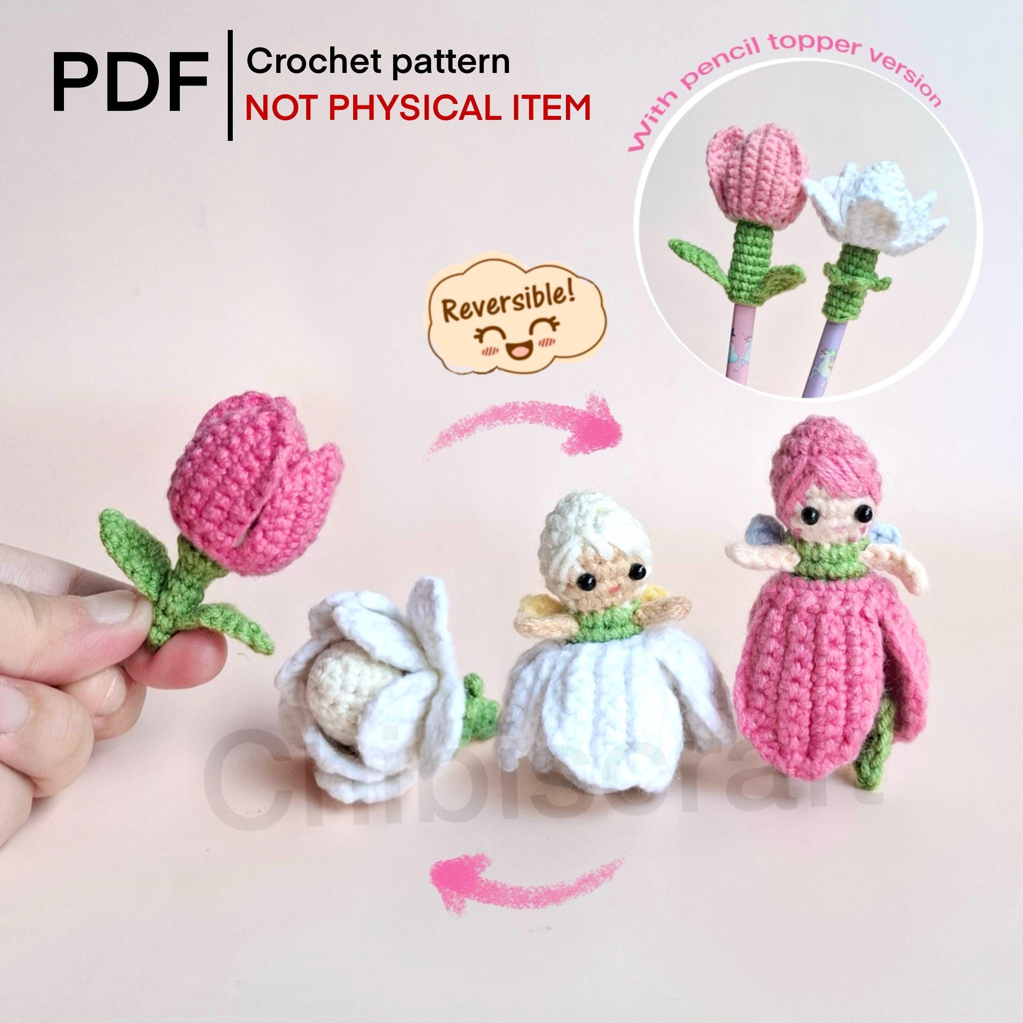 Reversible Jasmine and Mini Tulip Fairy Amigurumi Low Sew Crochet