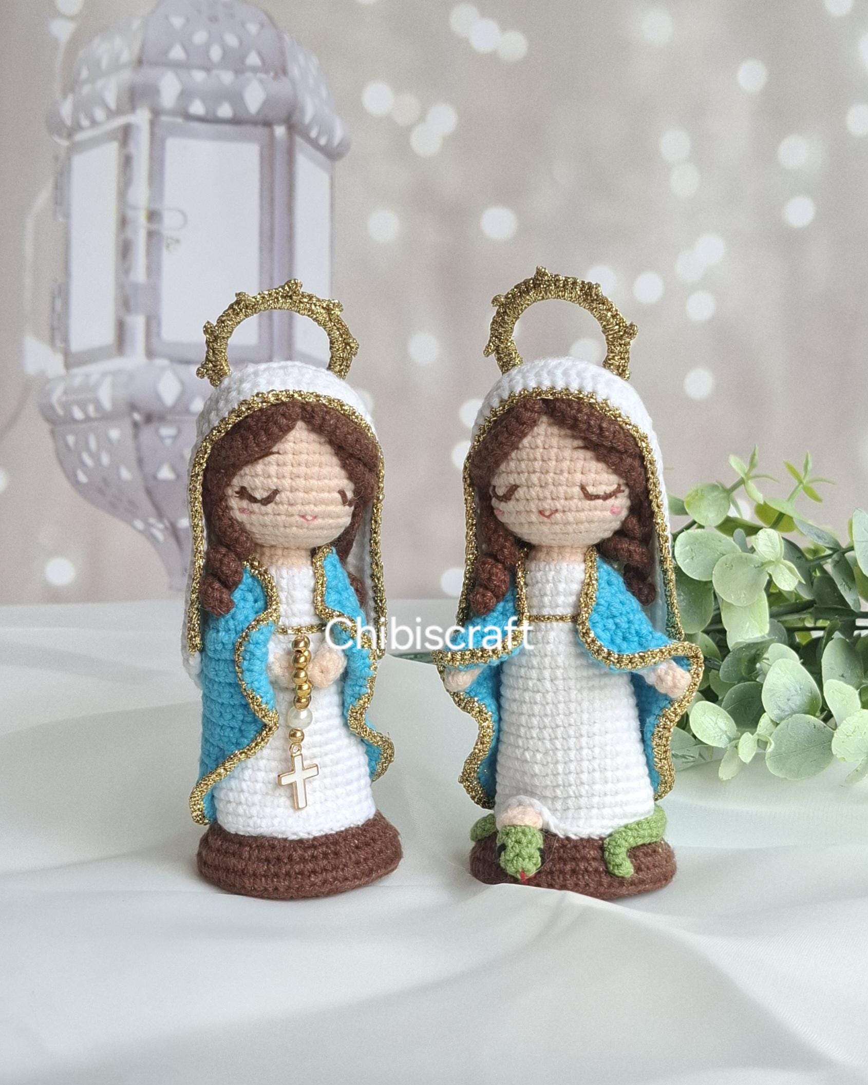 Bundle of Mother Mary With Rosary and Virgin Mary Stands on Snake