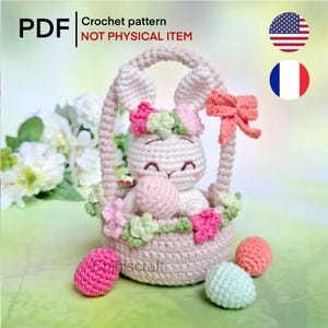 Lapin coucou dans un panier de Pâques Patron au crochet Amigurumi (PDF)