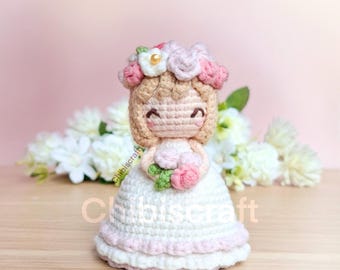 ウェディングドール あみぐるみ 花束付き ウェディングドール あみぐるみ 花束付き リバーシブルフラワー
