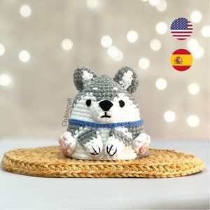 Siberian Husky Dog Crochet Pattern – Reversible Amigurumi pattern (PDF)