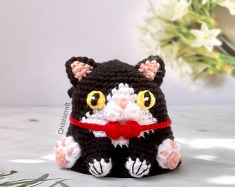 Tuxedo Cat Crochet Pattern – Reversible Amigurumi pattern - ENG (PDF)