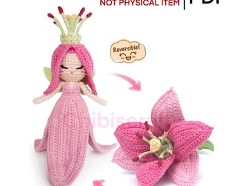 Reversible Lily Flower Fairy Amigurumi Crochet Pattern PDF