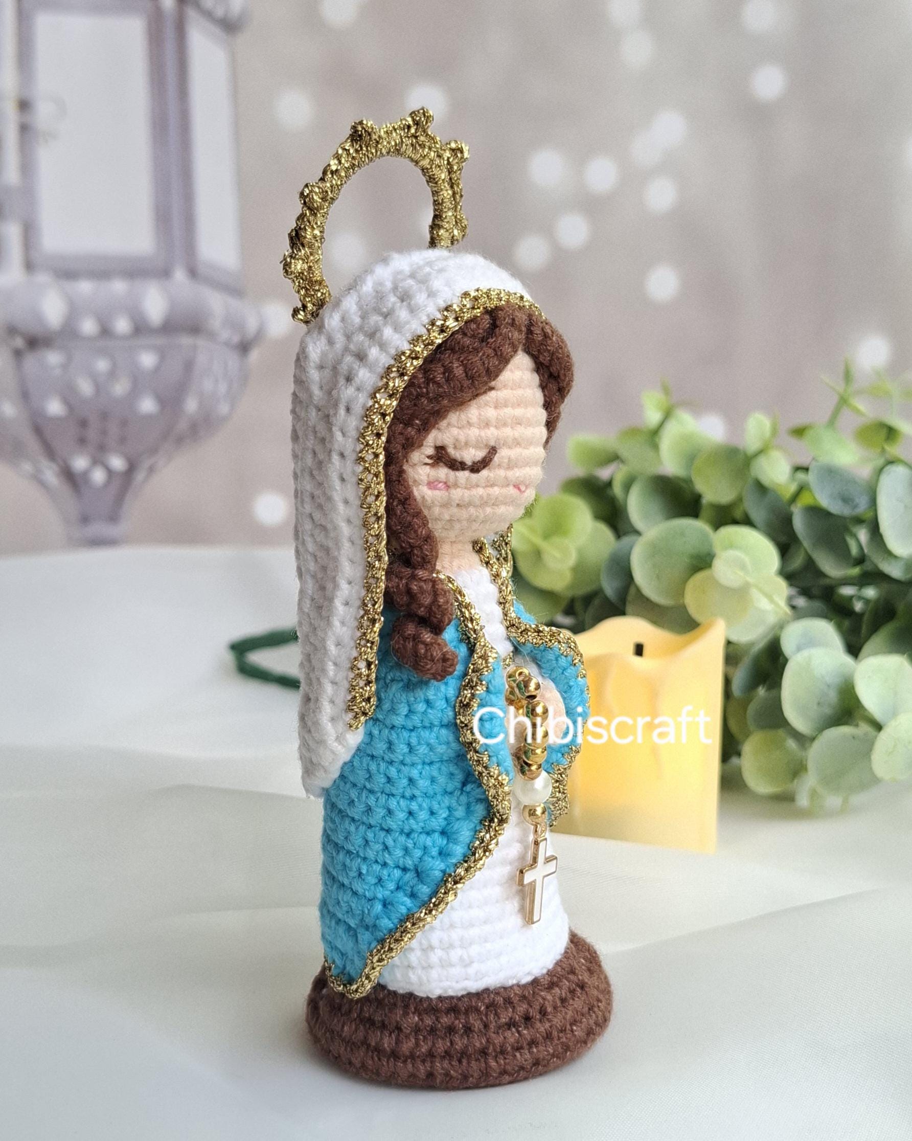 Bundle of Mother Mary With Rosary and Virgin Mary Stands on Snake