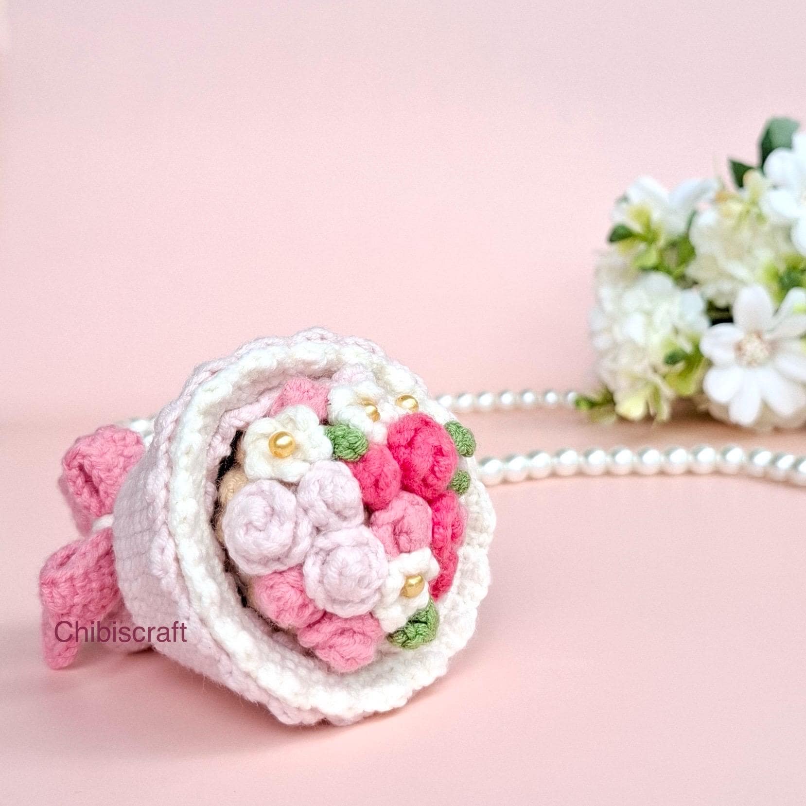 Poupée Réversible En Crochet Rubu22a - Bouquet De Mariée Transformable En Figurine, Coton Laiteux, 4,3 Pouces - 5