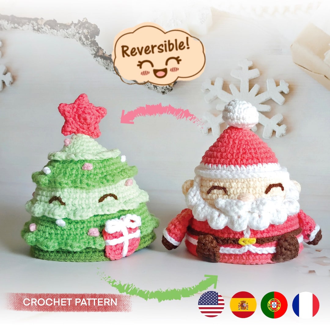 あみぐるみ　クリスマスA リバーシブルクリスマスあみぐるみパターン - クリスマスオーナメント