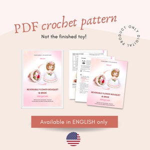 Reversible Flower Bouquet and Bride Amigurumi Pattern wedding crochet pattern PDF image 2