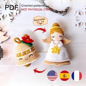 Amigurumi-Muster - Weihnachtsengel und Glocke - Weihnachtsschmuck - Weihnachtsschmuck - Häkelanleitung - (PDF)
