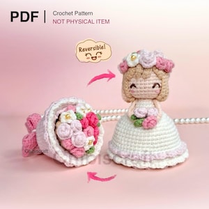 Reversible Braut und Braut Amigurumi Häkelanleitung (Mini Version)