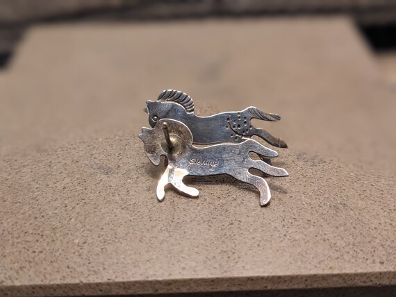 Traditional Mexican Sterling Silver Horse Earrings - image 2