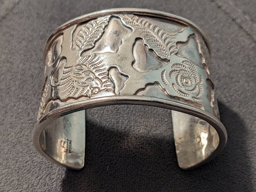 エドワードビセンティインレイシルバーバングルEdward Becenti