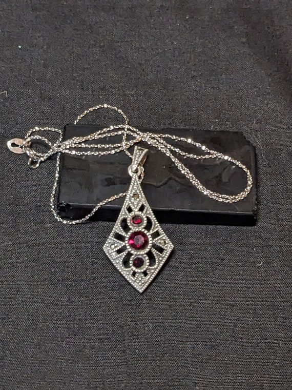 Antique, Sophisticated, Sterling Silver, Garnet an