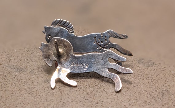 Traditional Mexican Sterling Silver Horse Earrings - image 1