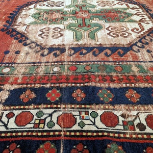 Antique Vegetable Dye Kazak Rug c1900