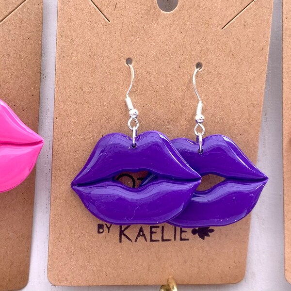 Lip Earrings Etsy