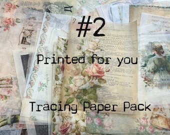 Kit n°2 - Papier calque imprimé pour vous - pour vos carnets de bord, fournitures pour travaux manuels. Papier calque design