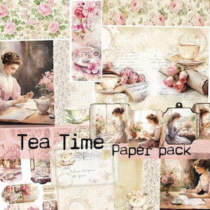 Voor jou bedrukt - Tea Time - Papieren verpakking - Junk Journal paper and ephemera by Odulcina