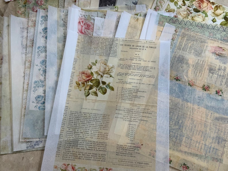 Kit 2 Printed for You Tracing Paper Pack for Your Junk Journals